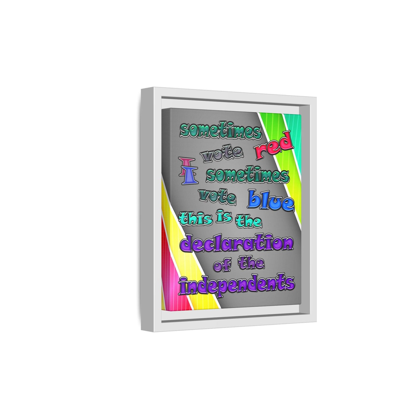 declaration of the independents - framed canvas art (rainbow split)