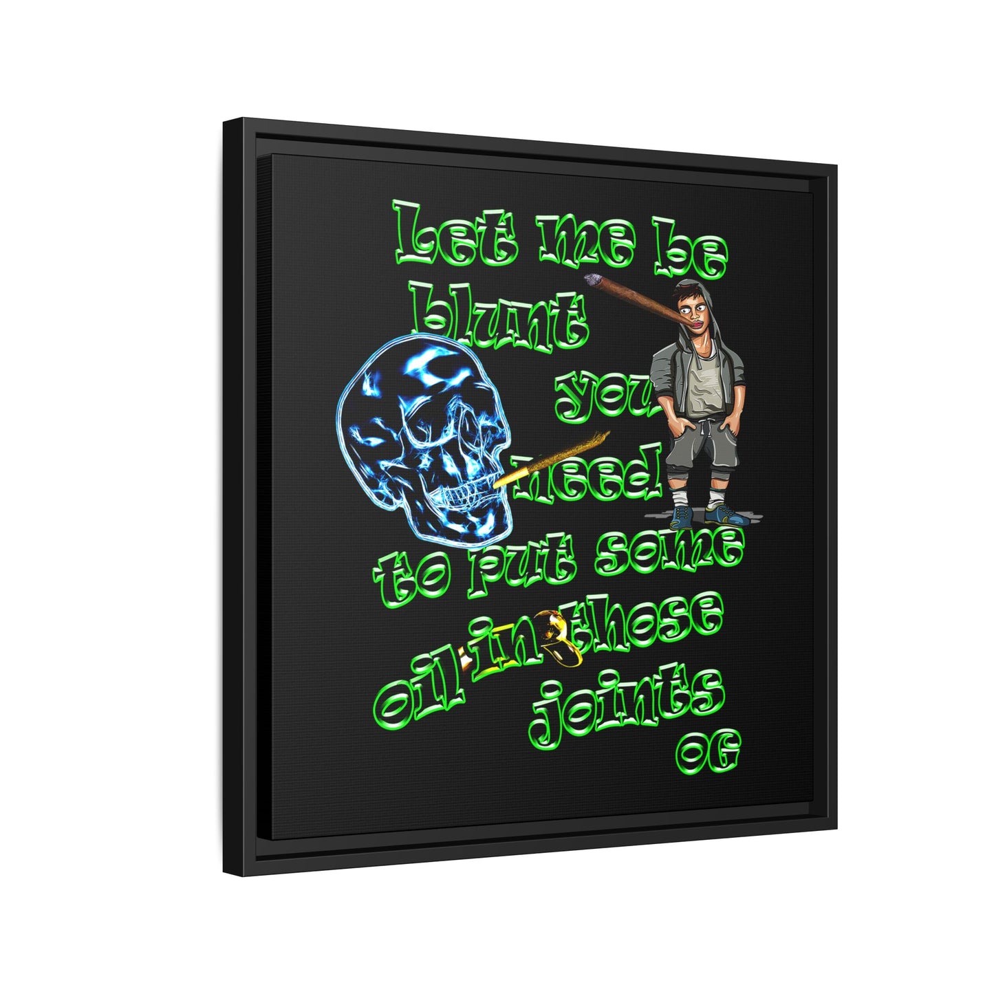 og - framed canvas art (black)