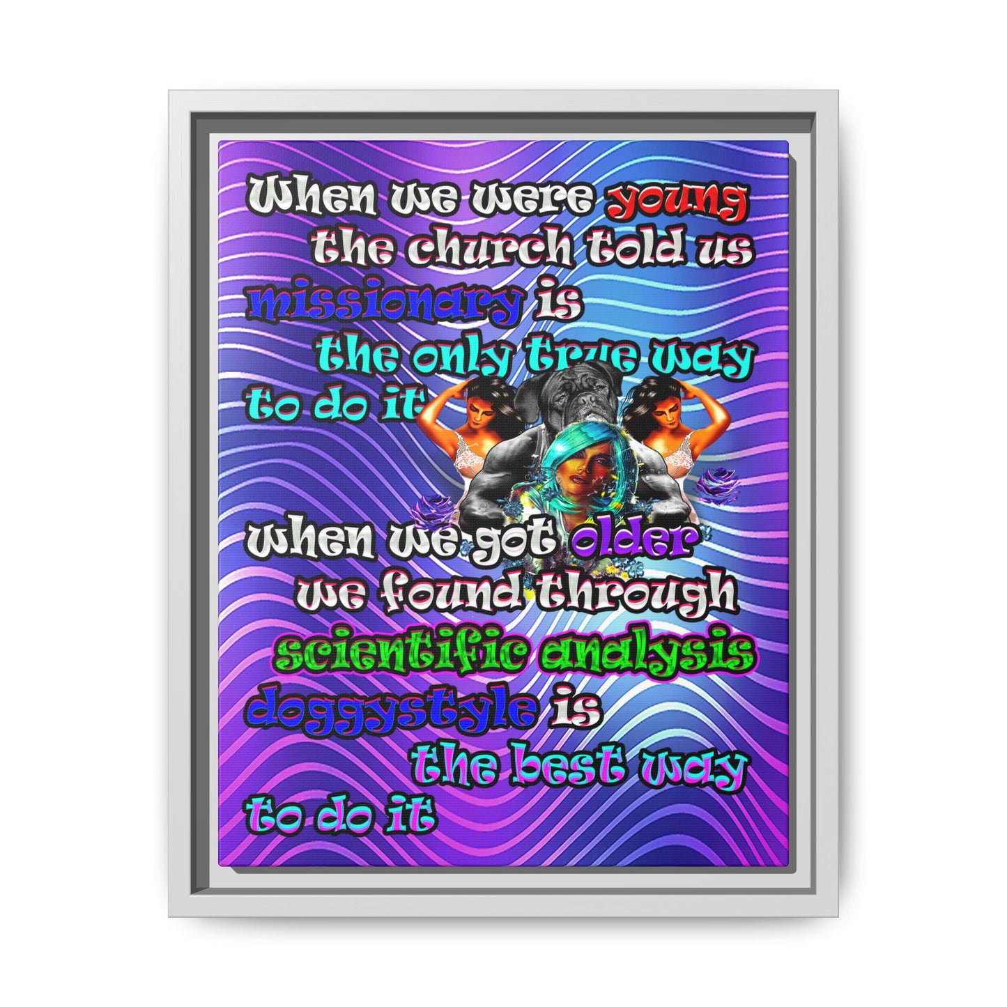 doggystyle - framed canvas art (purple wave)
