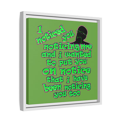 noticed you noticing - framed canvas art (green)