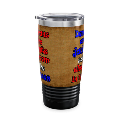 donkeys and elephants - Ringneck Tumbler, 20oz (brown papyrus)
