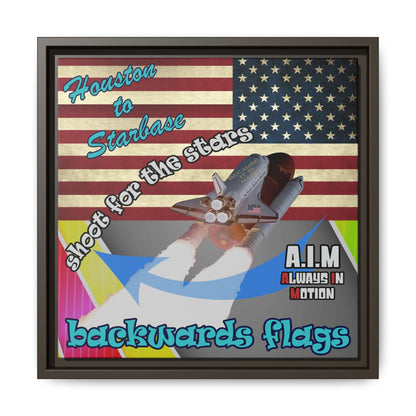 shoot for the stars - framed canvas art (rainbow split)
