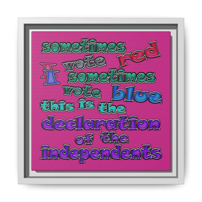 declaration of the independents - framed canvas art (pink)