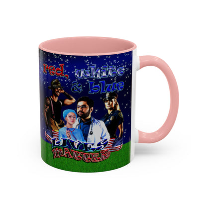 rw&b lives matter - Accent Mug ('snoops' background)