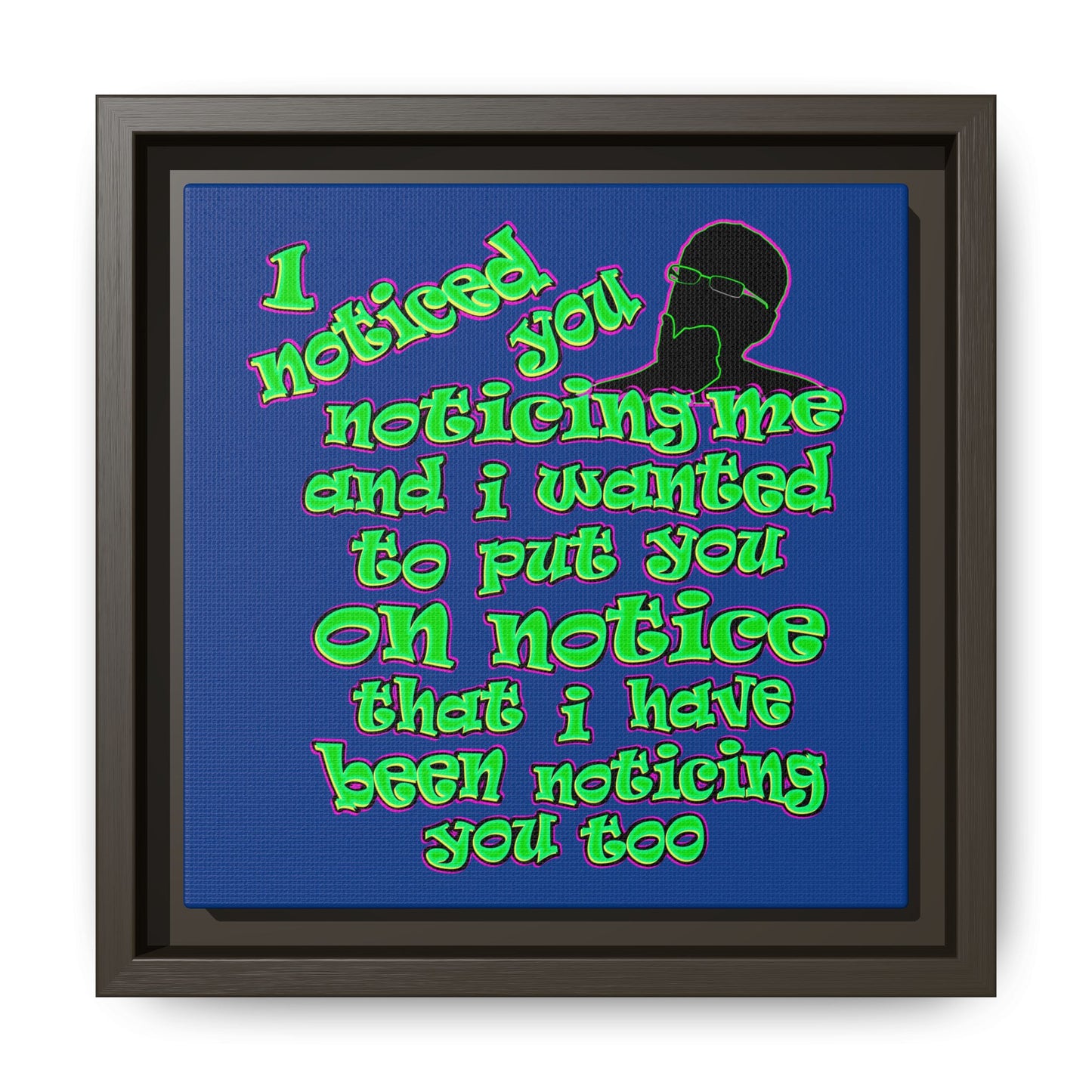 noticed you noticing - framed canvas art (dark blue)