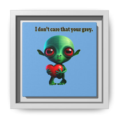 I don't care that your grey - framed canvas art (light blue)