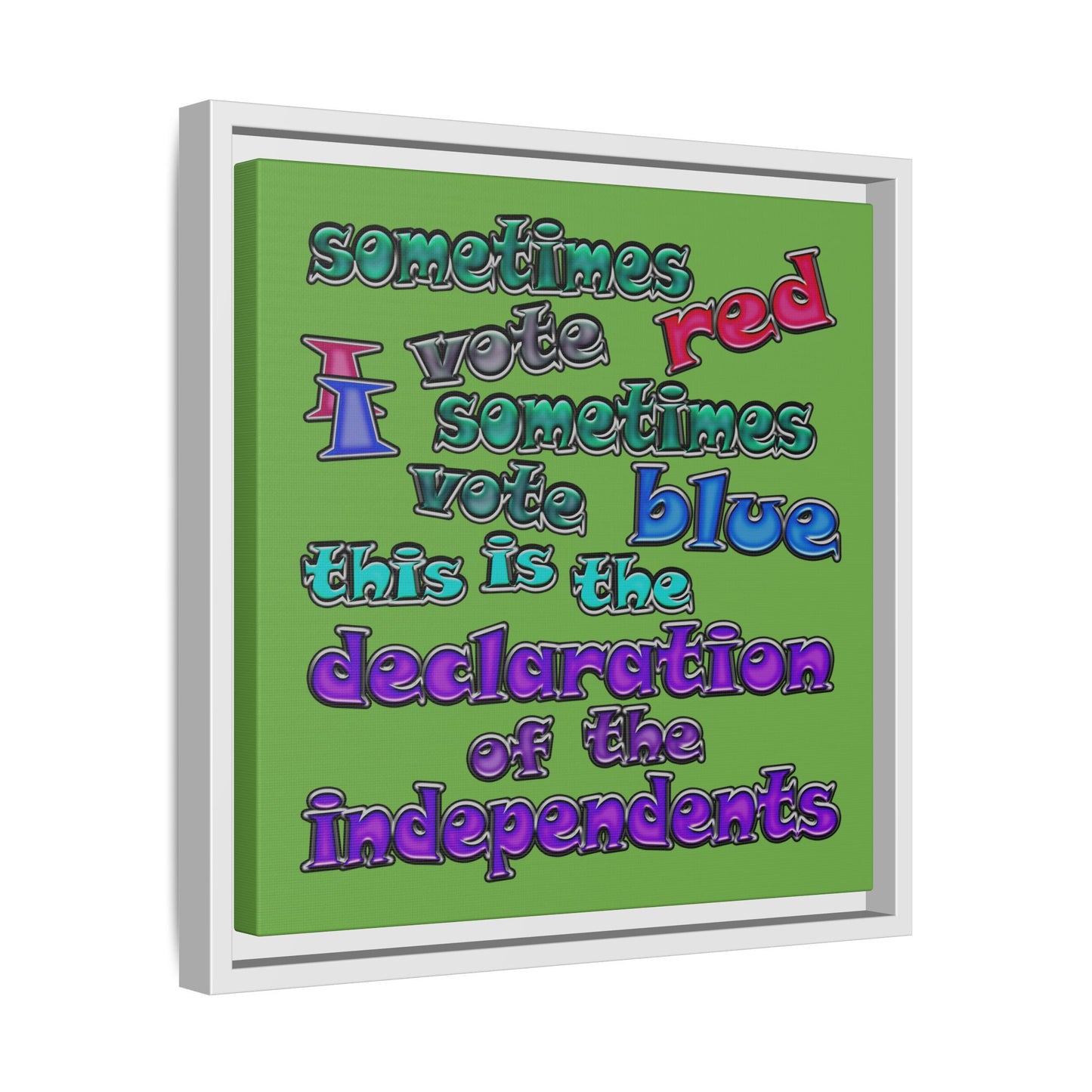declaration of the independents - framed canvas art (green)