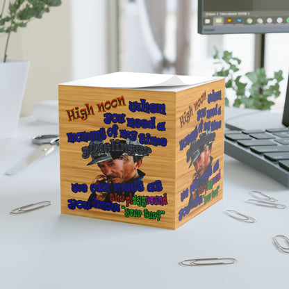 high noon - note cube (butterscotch wood finish)