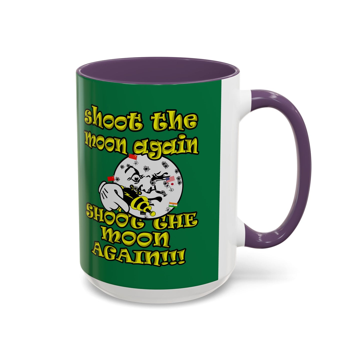 shoot the moon again - Accent Mug (dark green)