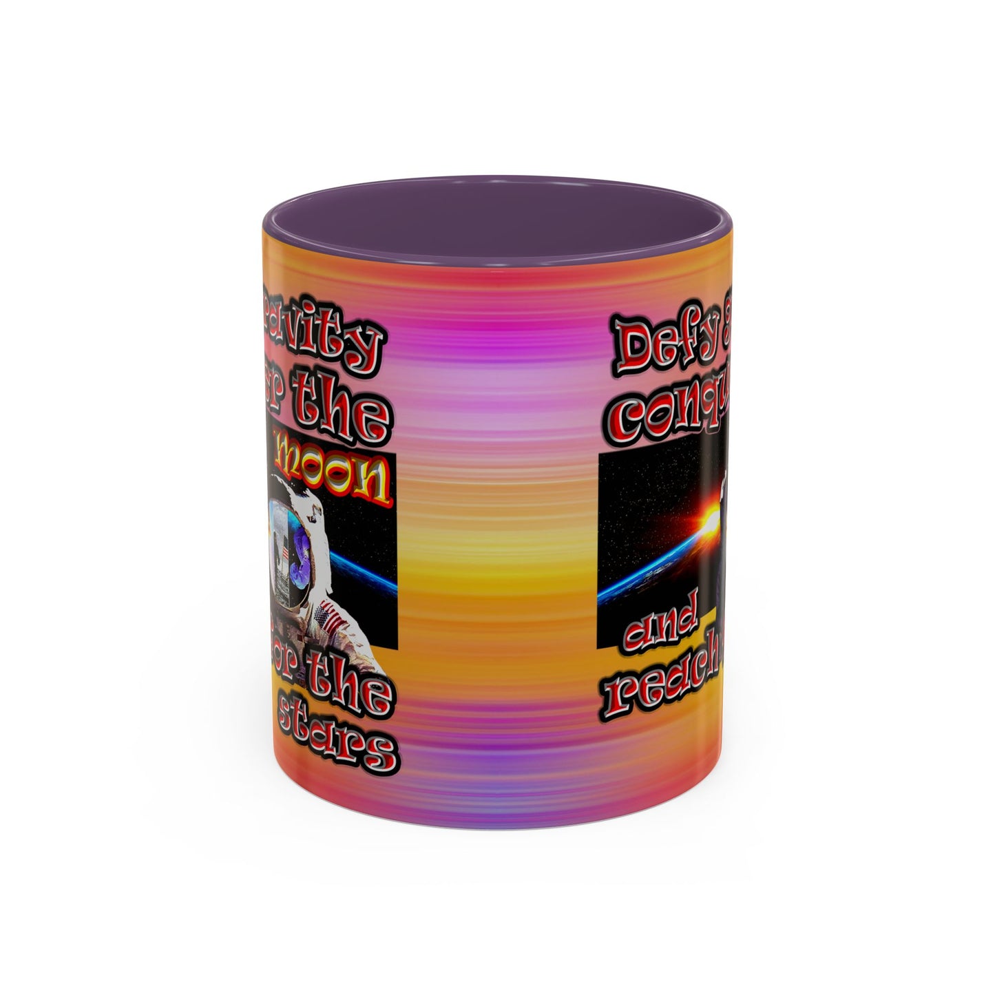 defy conquer reach - Accent Mug (color blur)