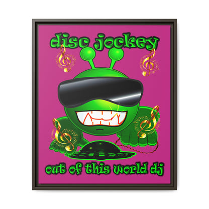 disc jockey - framed canvas art (pink)