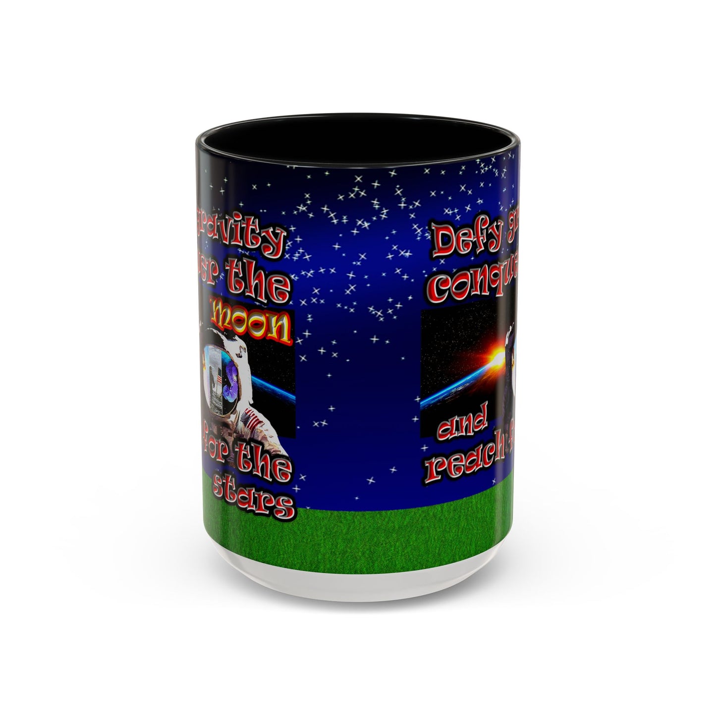 defy conquer reach - Accent Mug ('snoops' background)