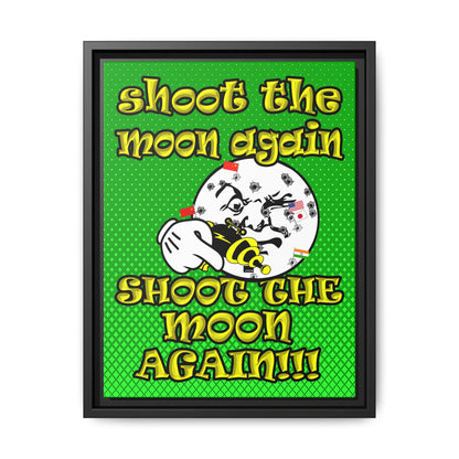 shoot the moon again - framed canvas art (logo green)