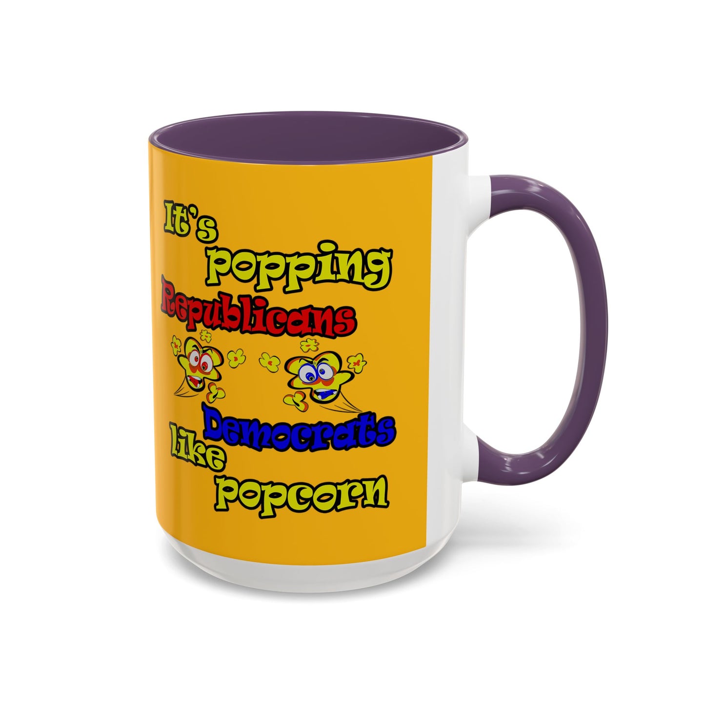 popping like popcorn - Accent Mug (yellow)