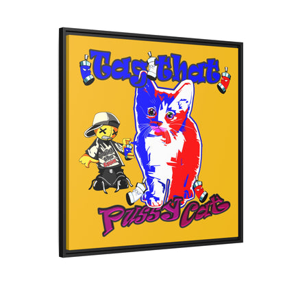 tag that - framed canvas art (yellow)