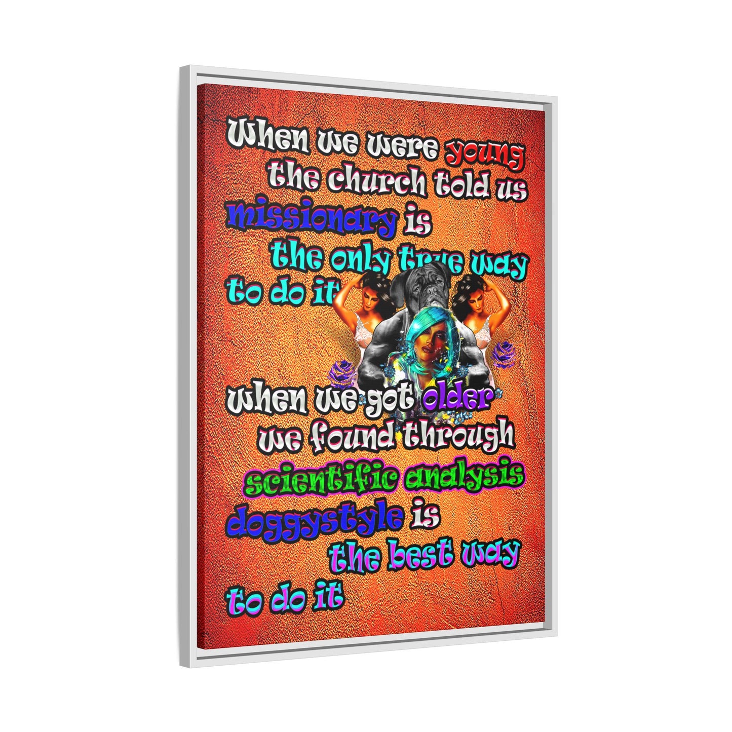 doggystyle - framed canvas art (burnt orange)