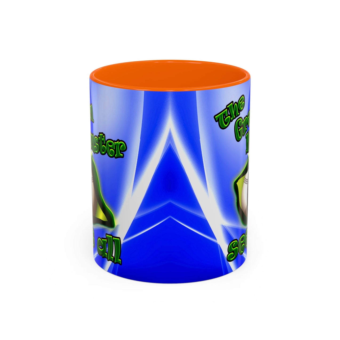 green monster - Accent Mug (blue-white wave)