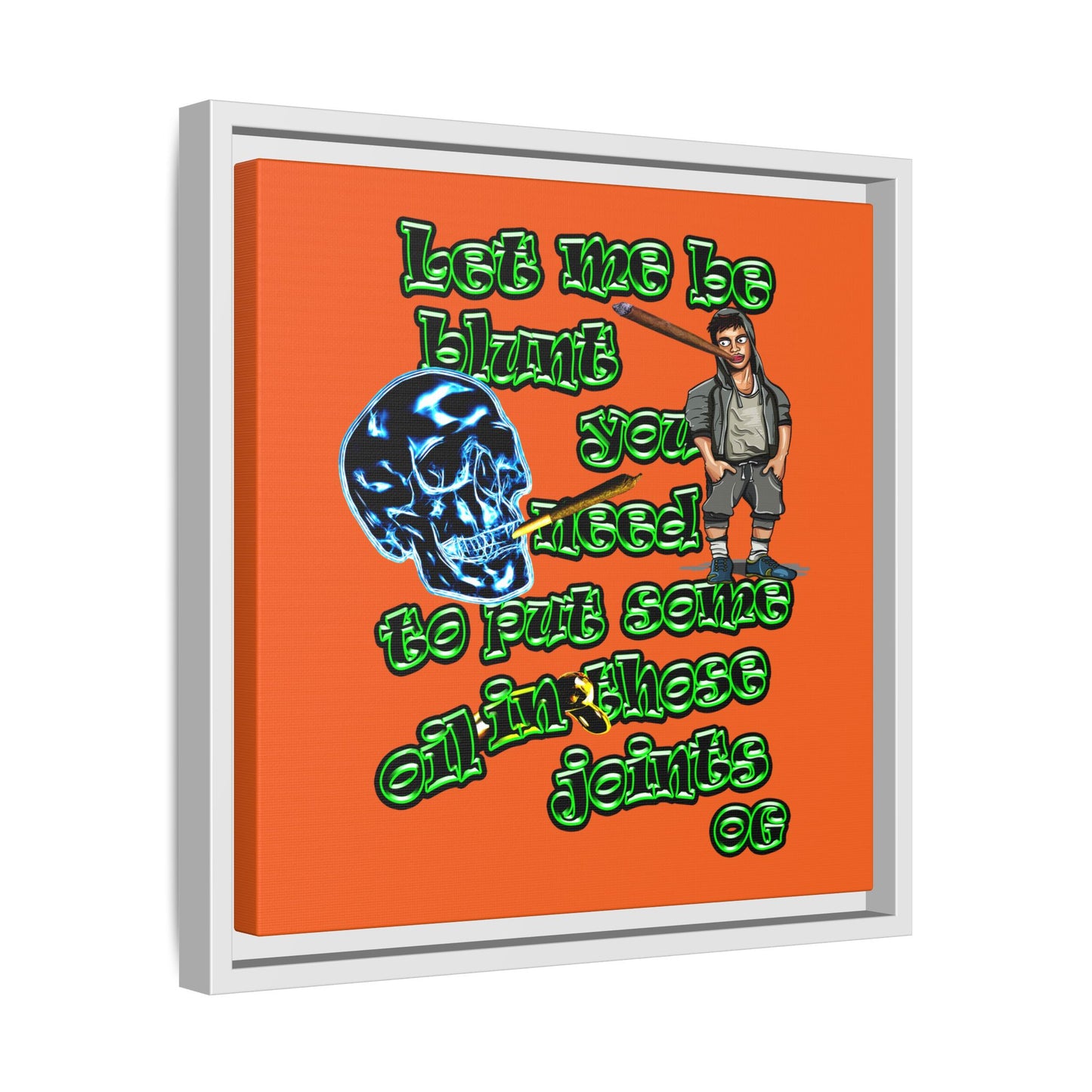 og - framed canvas art (orange)