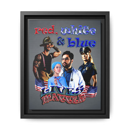 rw&b lives matter - framed canvas art (grey-light grey)