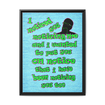 noticed you noticing - framed canvas art (faded blue)
