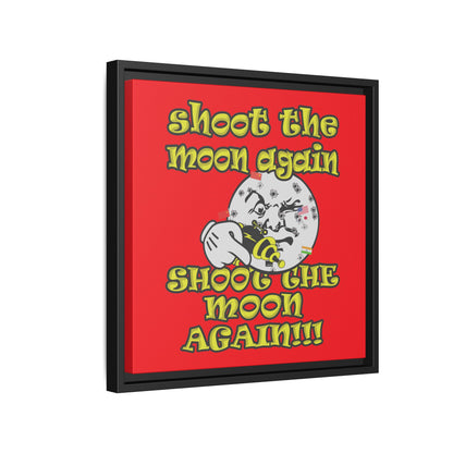 shoot the moon again - framed canvas art (red)