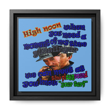 high noon - framed canvas art (light blue)