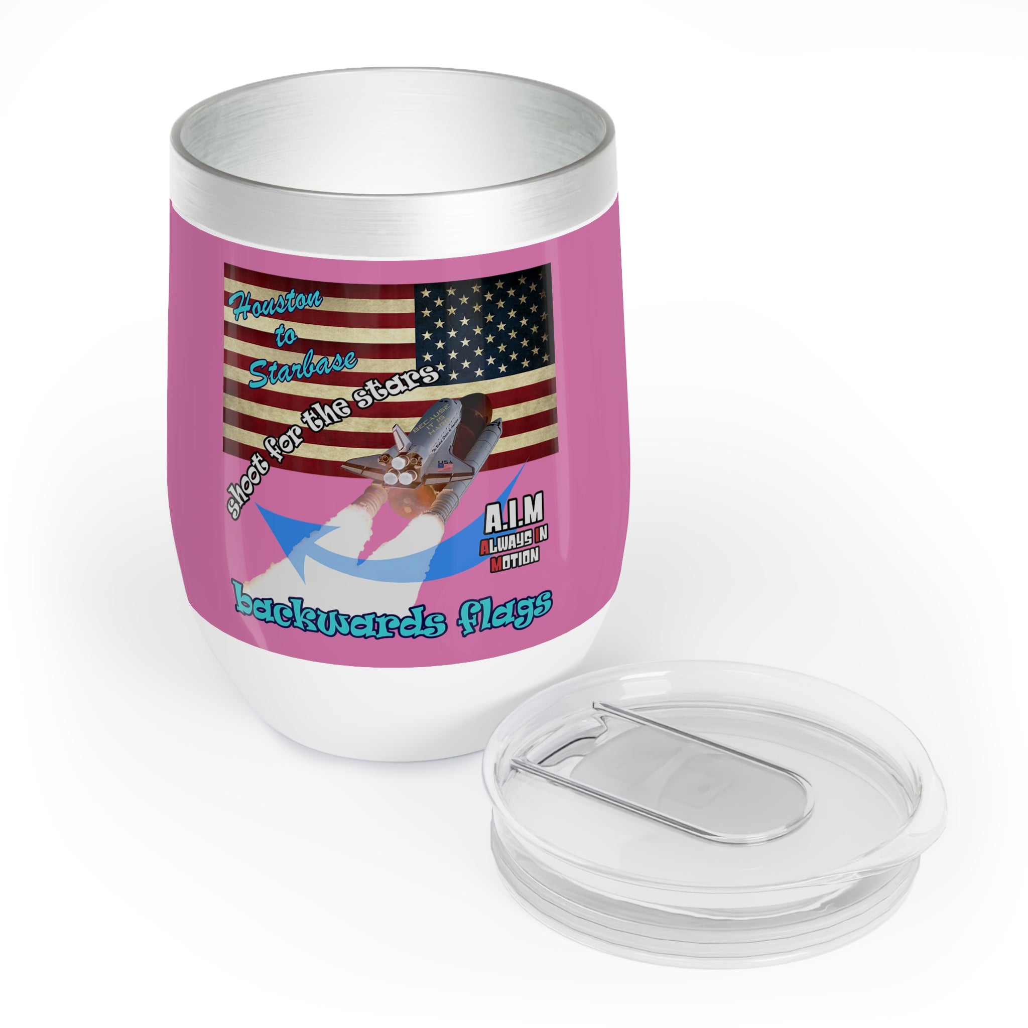 shoot for the stars - Chill Wine Tumbler (light pink)