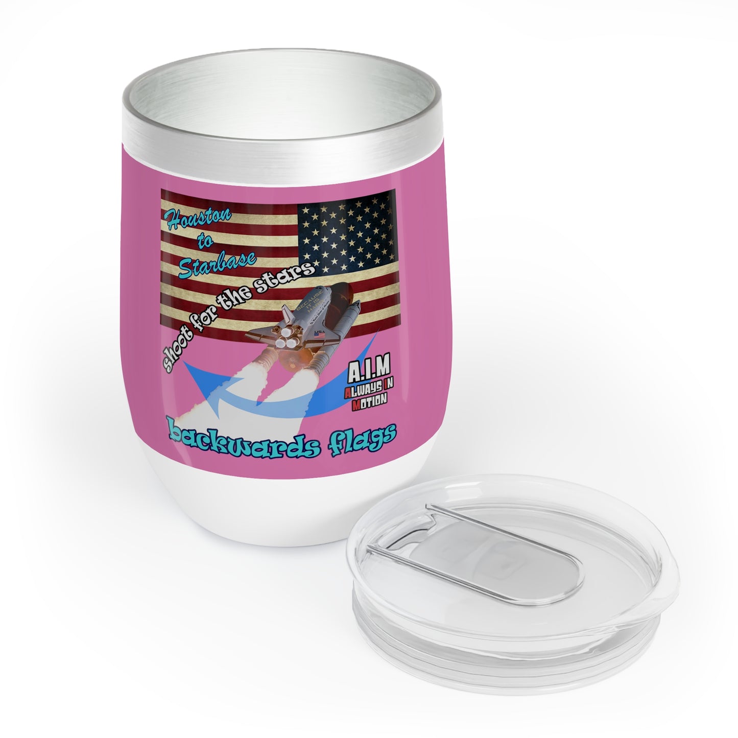 shoot for the stars - Chill Wine Tumbler (light pink)