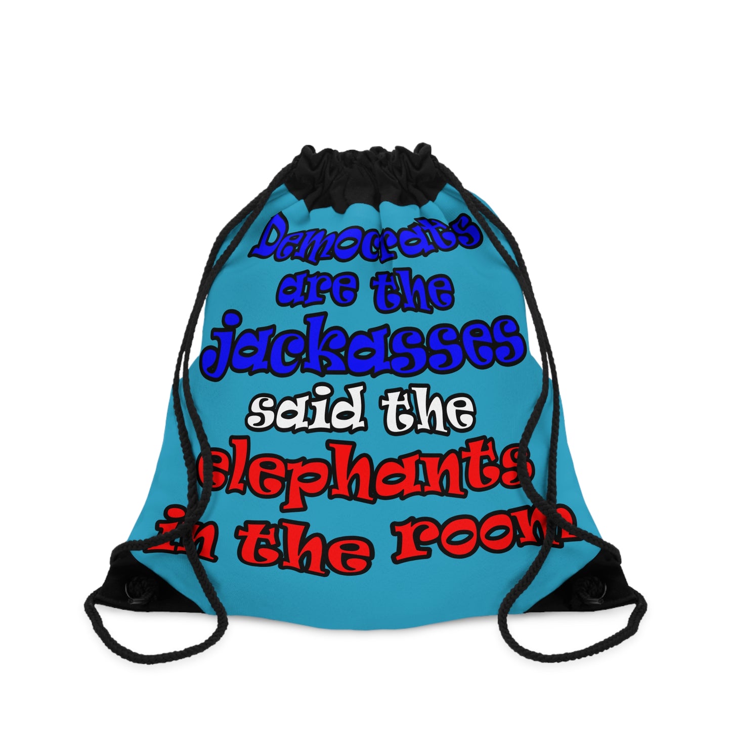 donkeys and elephants - Drawstring Bag (turquoise)