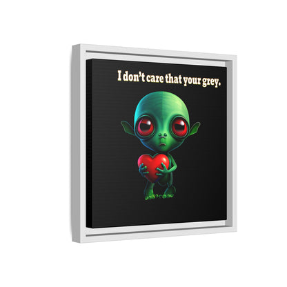 I don't care that your grey - framed canvas art (black)