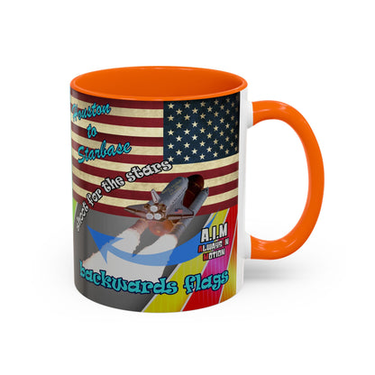 shoot for the stars - Accent Mug (rainbow split)