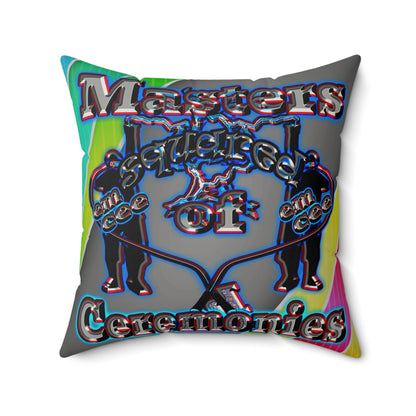 em cee squared - Faux Suede Square Pillow - (rainbow split)