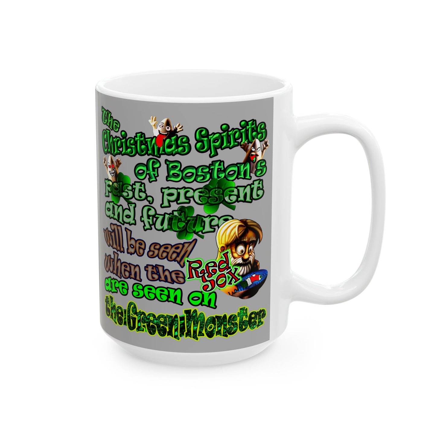 christmas spirits of boston - White Mug (light grey)