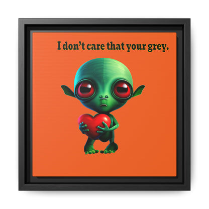 I don't care that your grey - framed canvas art (orange)