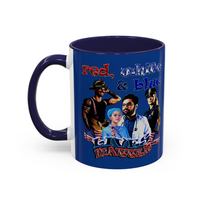 rw&b lives matter - Accent Mug (dark blue)