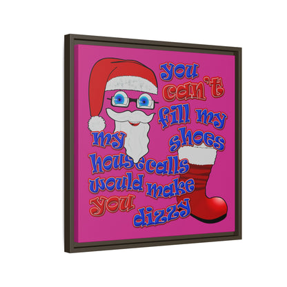 santa's shoes - framed canvas art (pink)