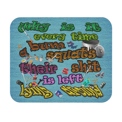 the bum's shit - Mouse Pad (Rectangle) (faded blue)