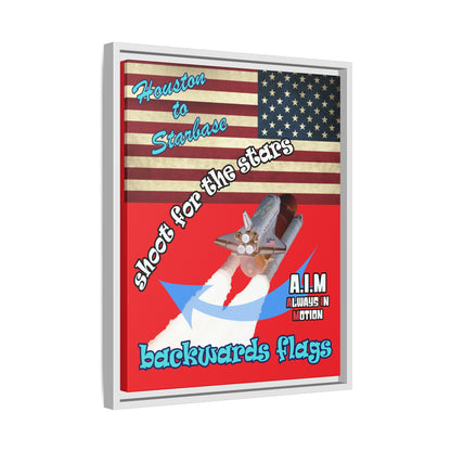 shoot for the stars - framed canvas art (red)