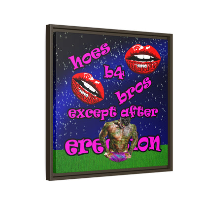 hoes b4 bros - framed canvas art ('snoops' background)
