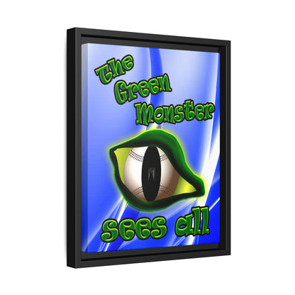 green monster - framed canvas art (blue-white wave)