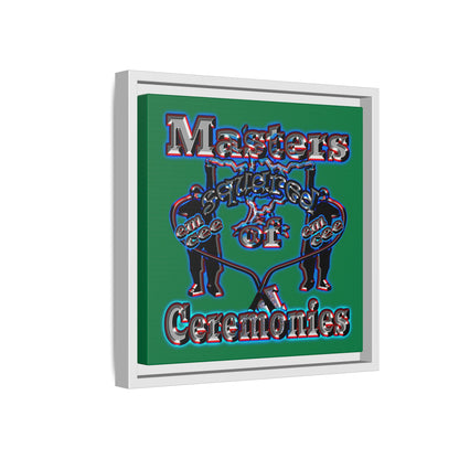 em cee squared - framed canvas art (dark green)