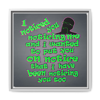 noticed you noticing - framed canvas art (grey-light grey)