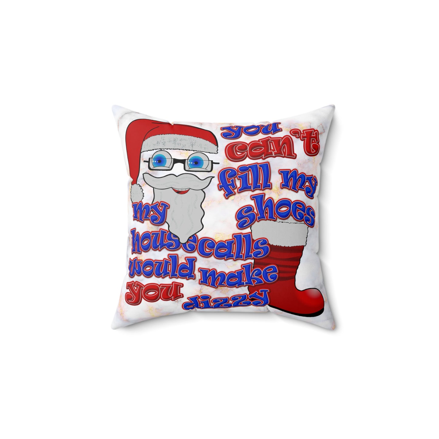 santa's shoes - Spun Polyester Square Pillow - (white marble)