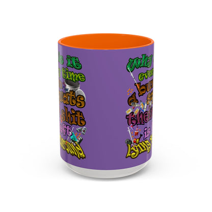 the bum's shit - Accent Mug (light purple)