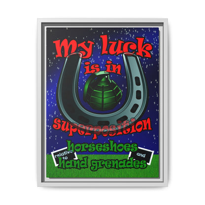 my luck - framed canvas art ('snoops' background)