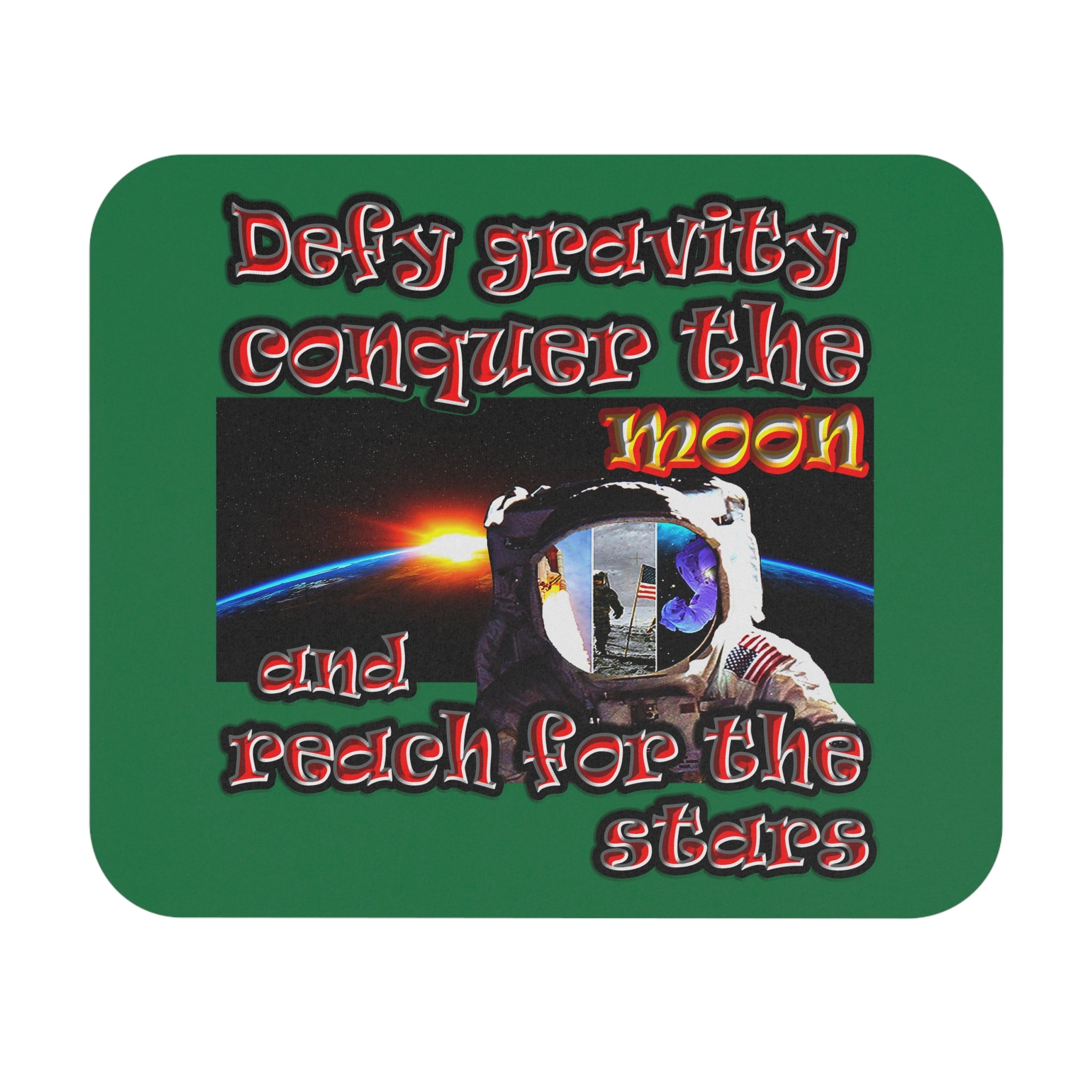 defy conquer reach - Mouse Pad (Rectangle) (dark green)