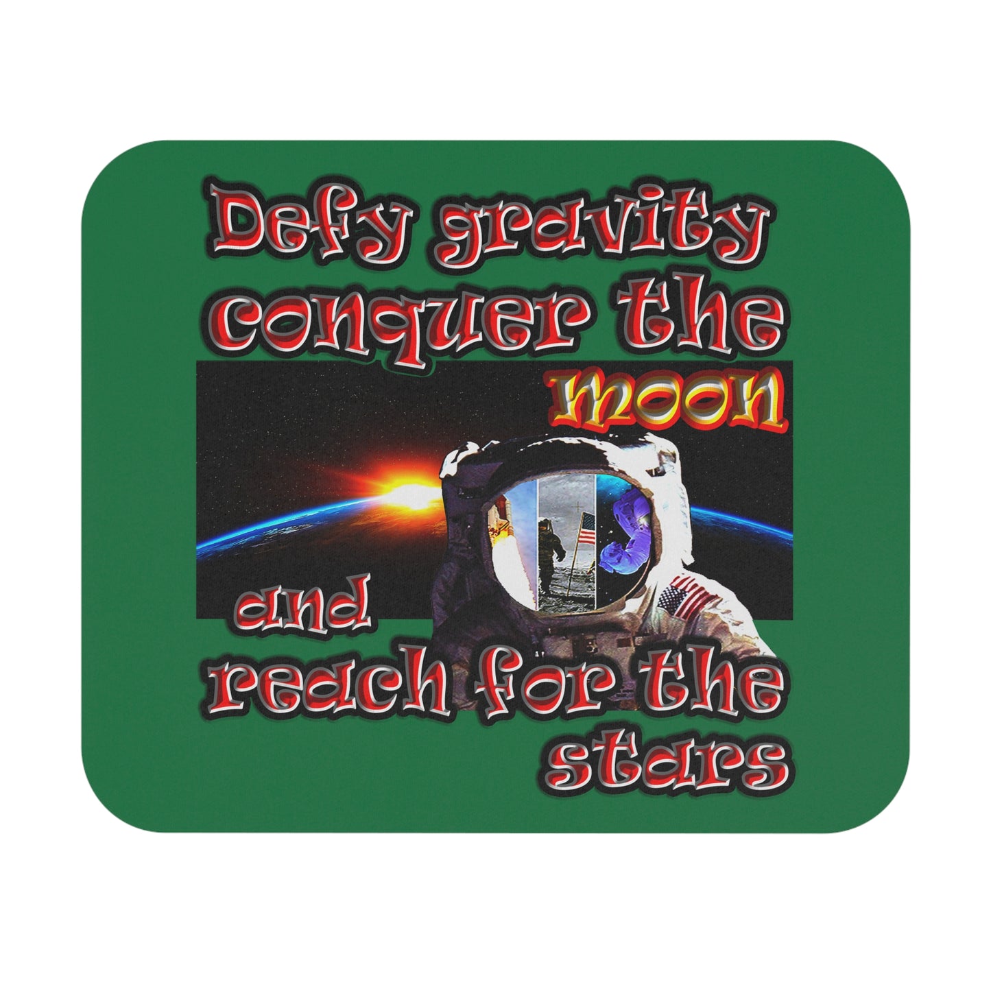 defy conquer reach - Mouse Pad (Rectangle) (dark green)