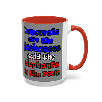 donkeys and elephants - Accent Mug (grey)