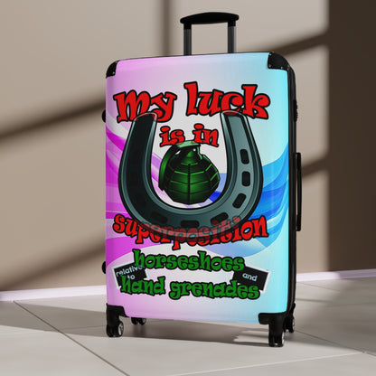 my luck - Suitcase (light blue-pink wave)