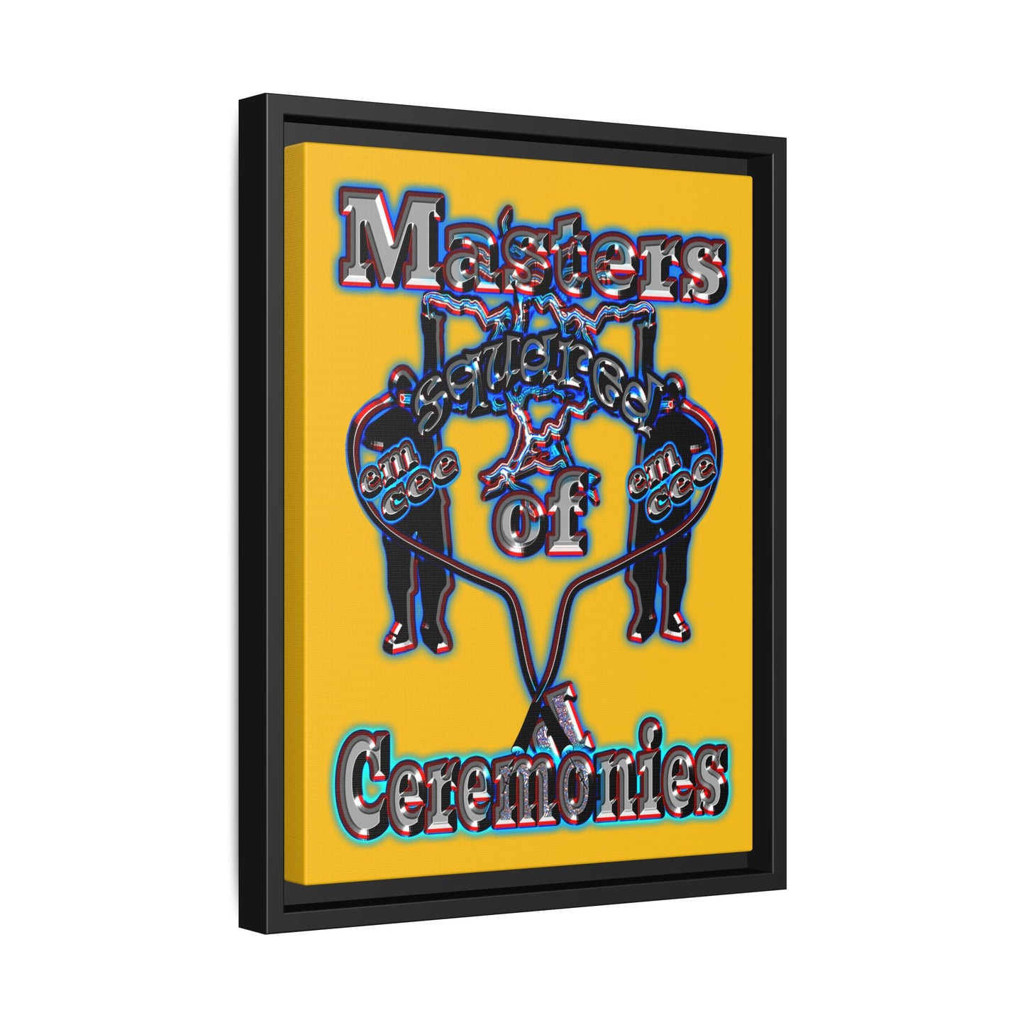 em cee squared - framed canvas art (yellow)